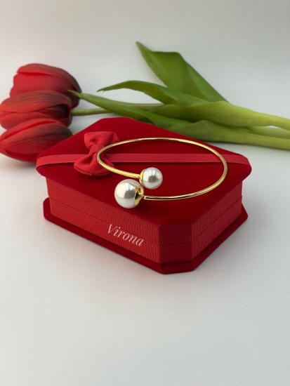 Bransoletka z dwoma perłami