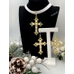 Komplet biały Choker z krzyżem gotyckim